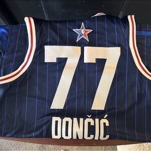 Blue Basketball Jersey with Number 77